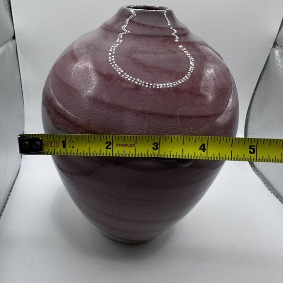 Vintage Vase Contemporary 80s - 90s Art Pottery Large 10 in x 6 In Hand Signed - Picture 9 of 11